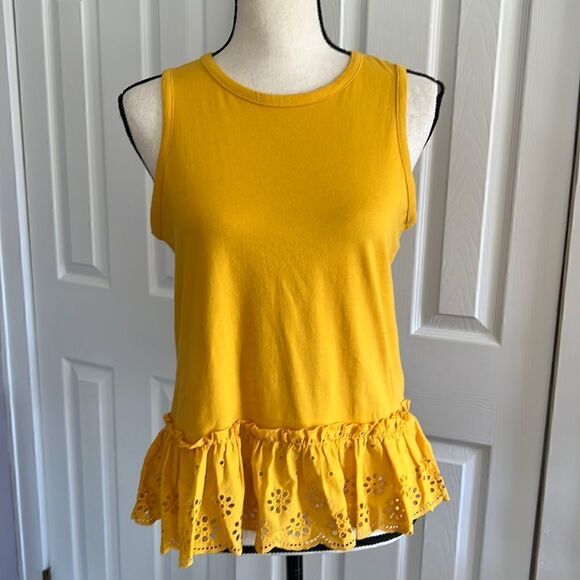 J. Crew Eyelet-hem tank top - Picture 1 of 13